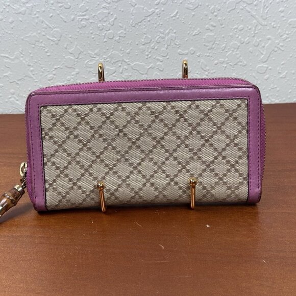 Gucci Long Wallet Zippy W/Bamboo Tassel HOT PINK - Picture 1 of 9